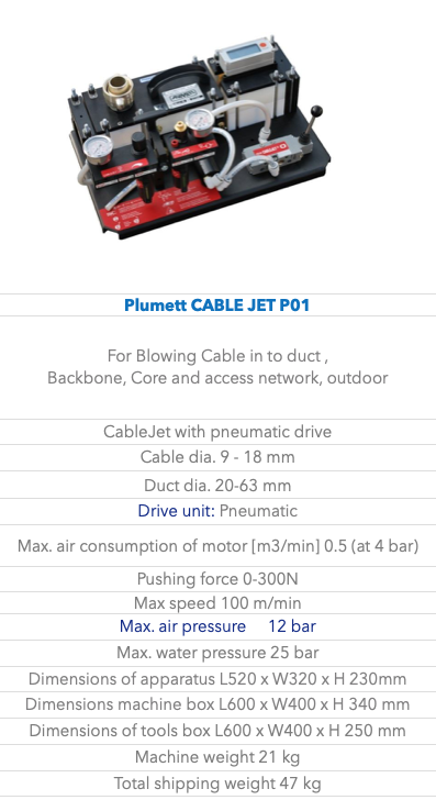 Plumett CABLE JET P01