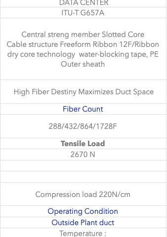 Sumitomo Freeform Ribbon slot Duct Cable